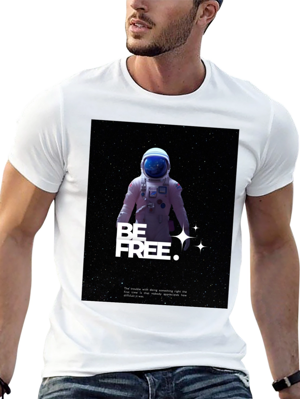 Be Free Astronaut Graphic T-Shirt