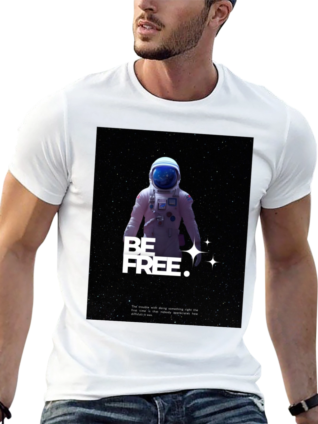 Be Free Astronaut Graphic T-Shirt