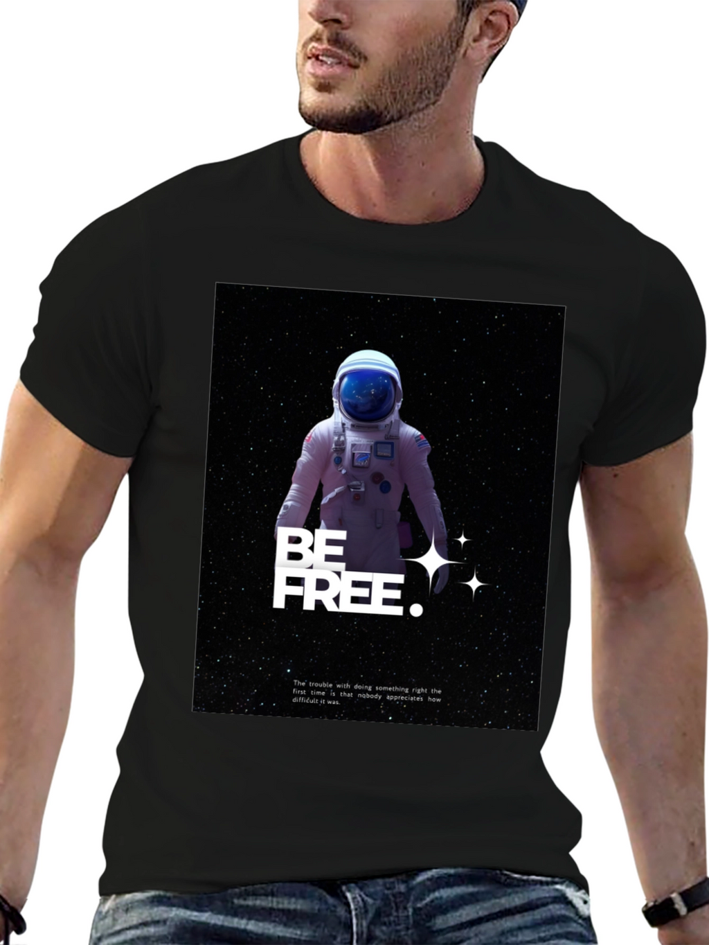 Be Free Astronaut Graphic T-Shirt