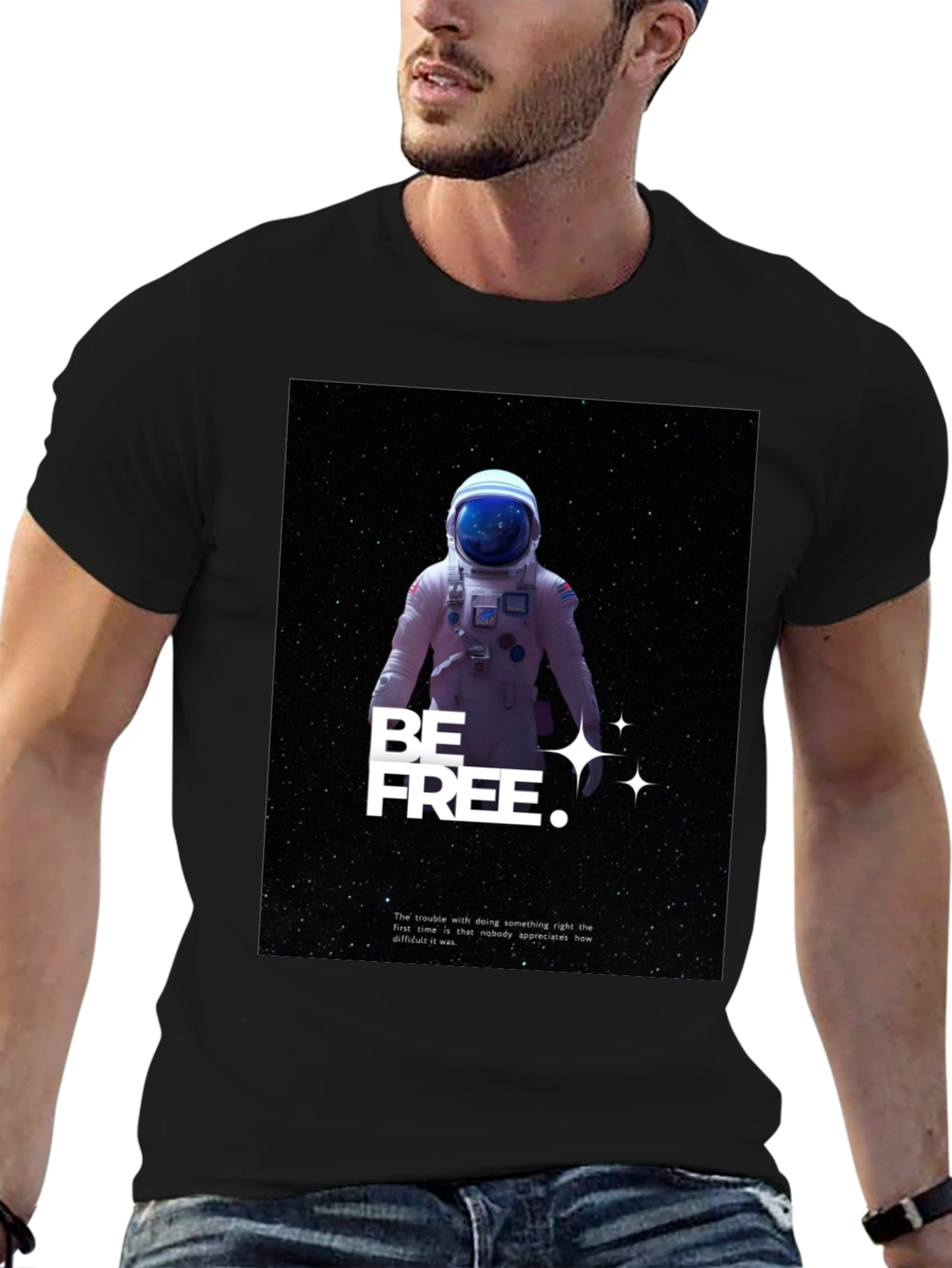 Be Free Astronaut Graphic T-Shirt