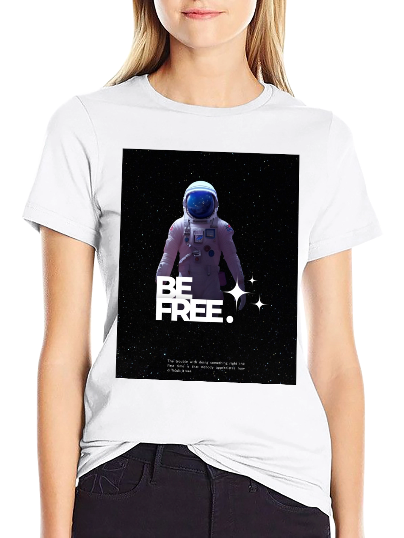 Be Free Astronaut Graphic T-Shirt