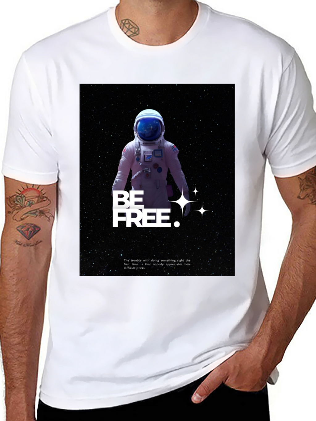 Be Free Astronaut Graphic T-Shirt