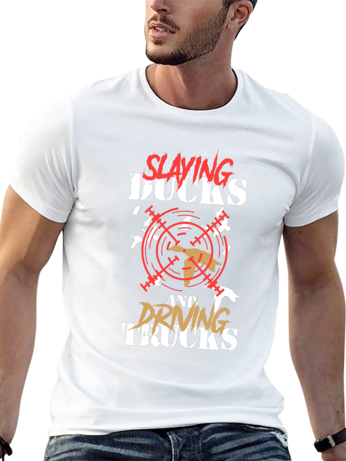 Slaying Ducks & Driving Trucks Black Graphic T-Shirt