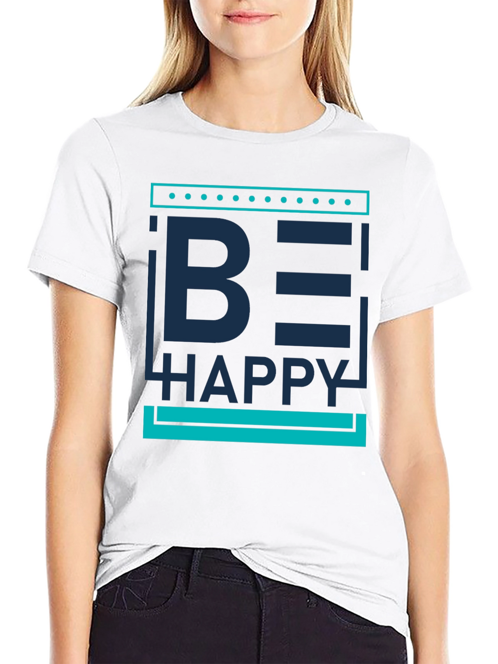 Be Happy Graphic Print Mens T-Shirt