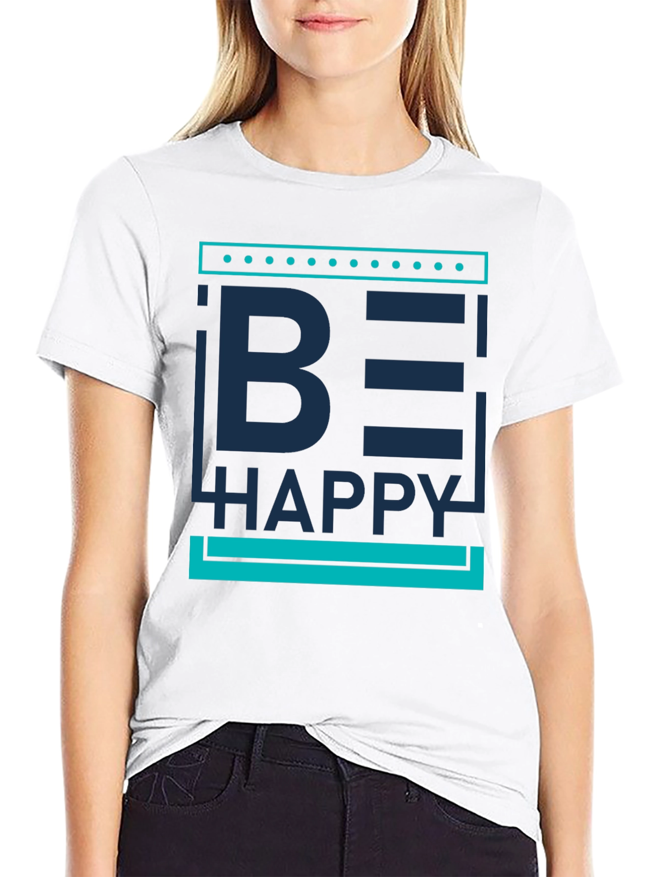 Be Happy Graphic Print Mens T-Shirt