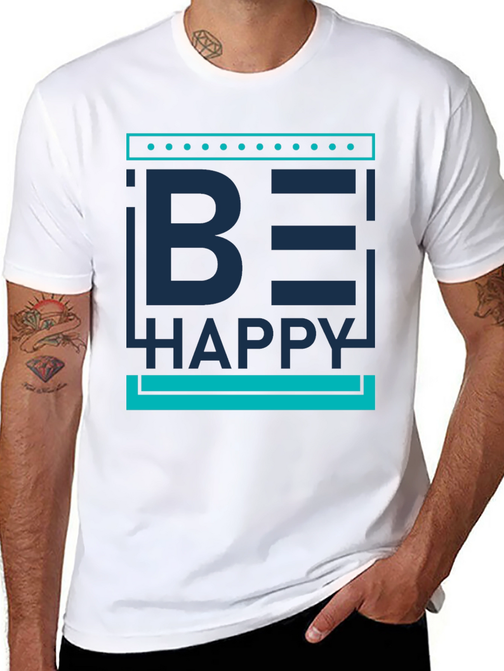 Be Happy Graphic Print Mens T-Shirt