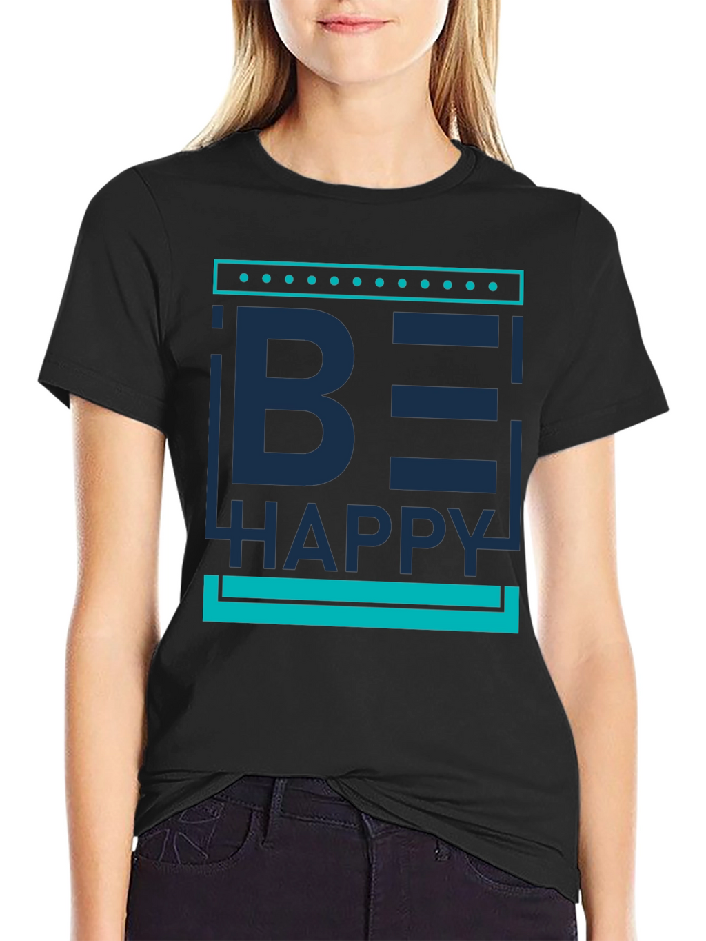 Be Happy Graphic Print Mens T-Shirt