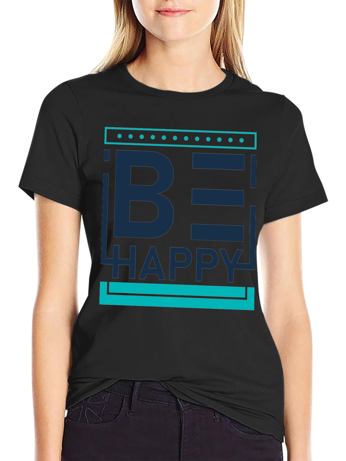 Be Happy Graphic Print Mens T-Shirt