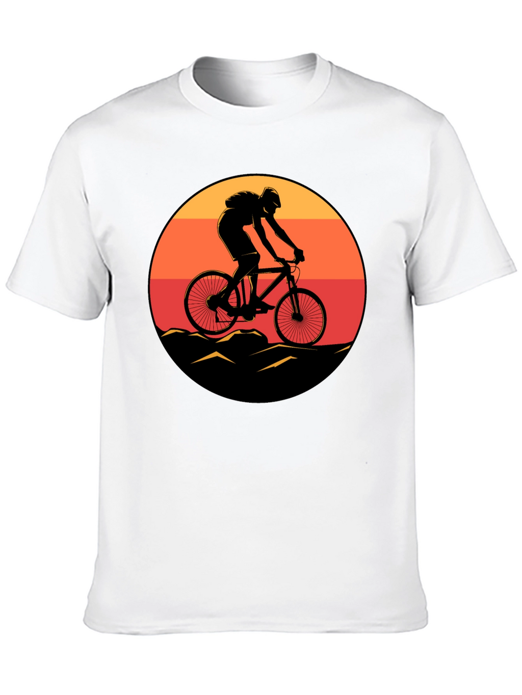 Mountain Biker Sunset Graphic Tee - Black