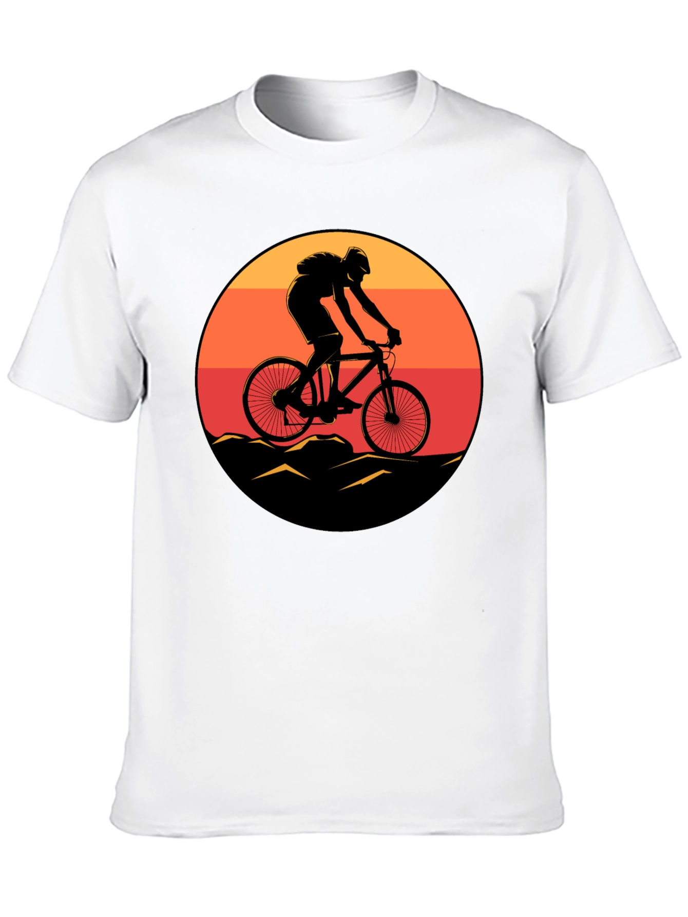 Mountain Biker Sunset Graphic Tee - Black