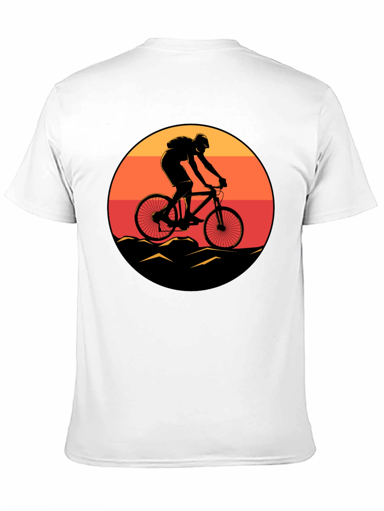 Mountain Biker Sunset Graphic Tee - Black