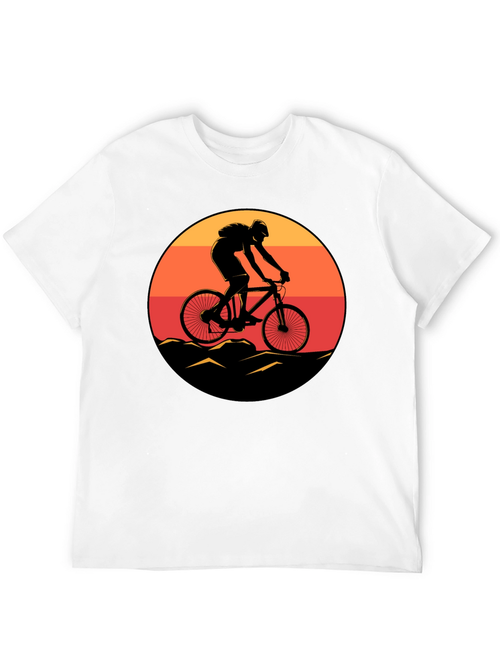 Mountain Biker Sunset Graphic Tee - Black