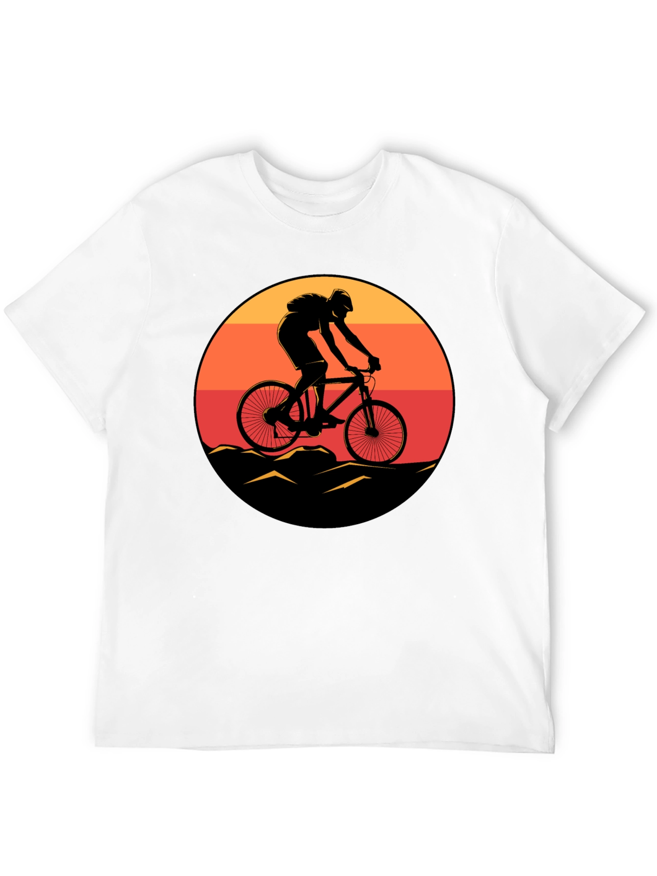 Mountain Biker Sunset Graphic Tee - Black