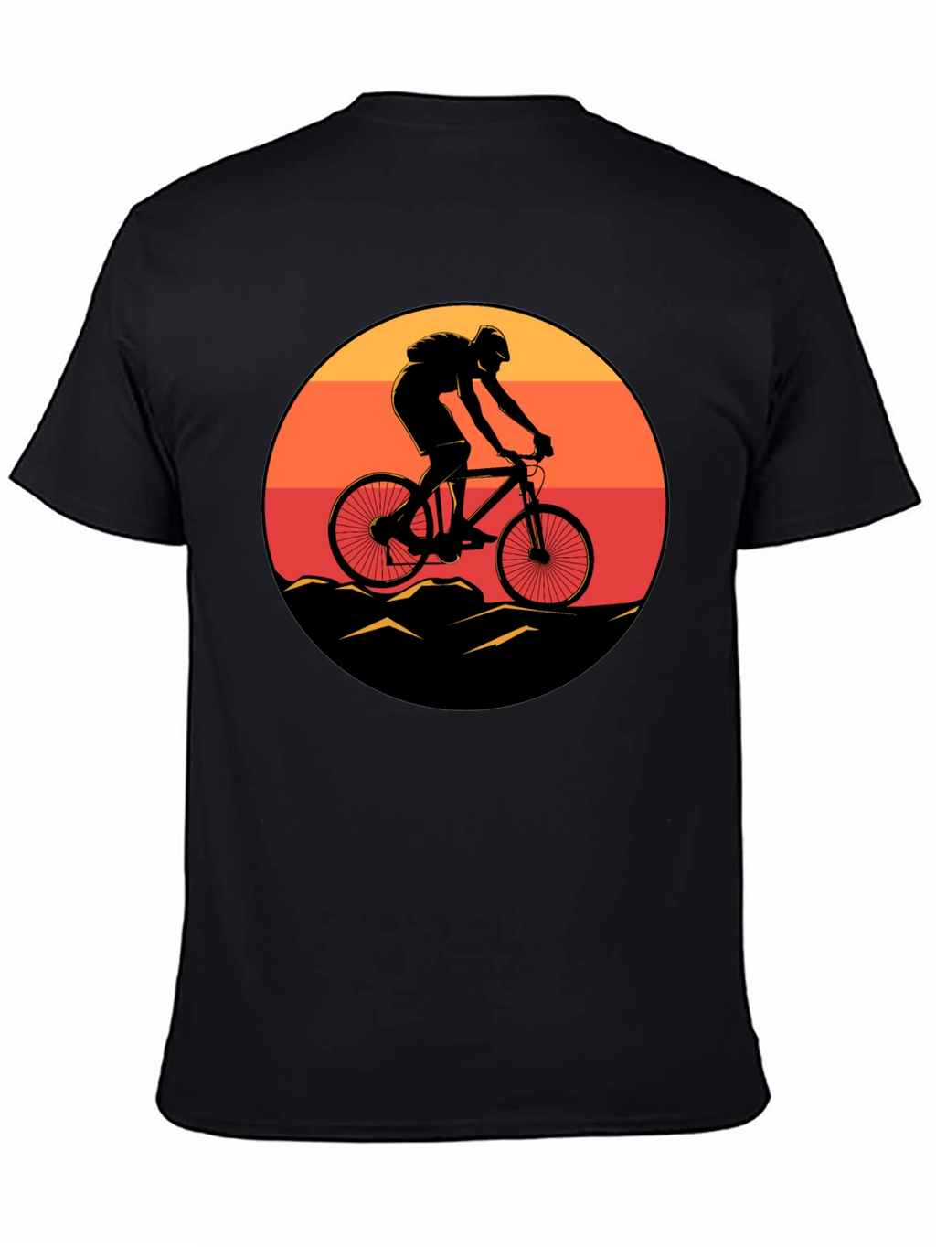 Mountain Biker Sunset Graphic Tee - Black