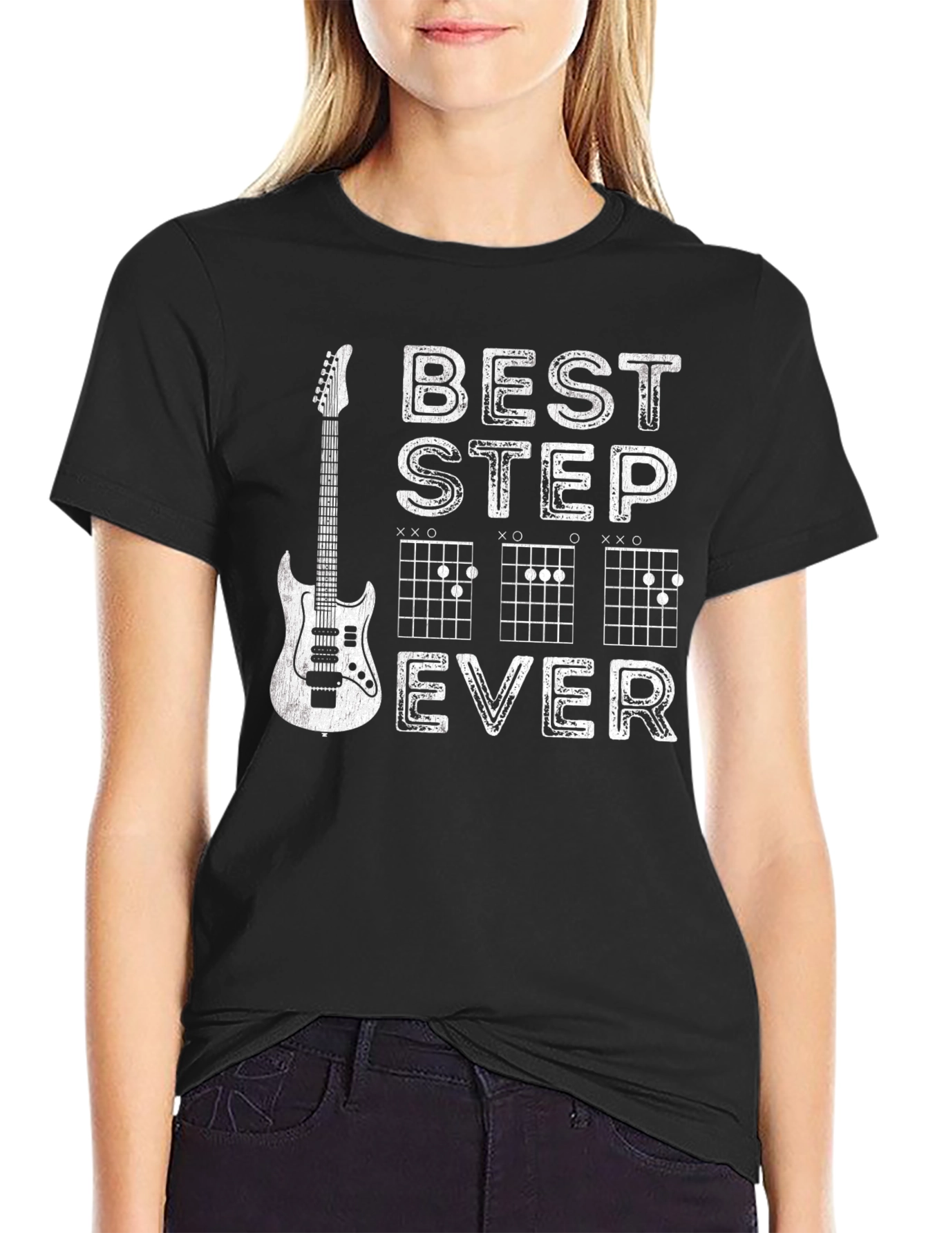 Best Stepdad Ever Guitar Chord Graphic T-Shirt