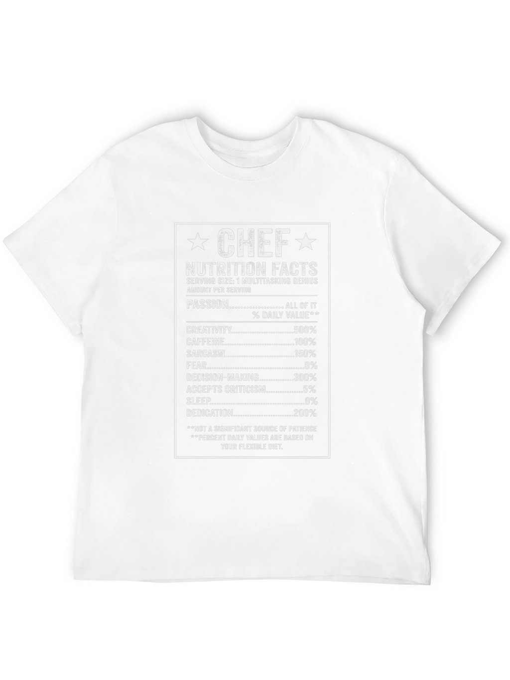 Chef Nutrition Facts Funny T-Shirt