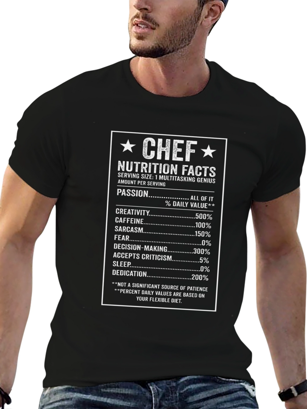 Chef Nutrition Facts Funny T-Shirt
