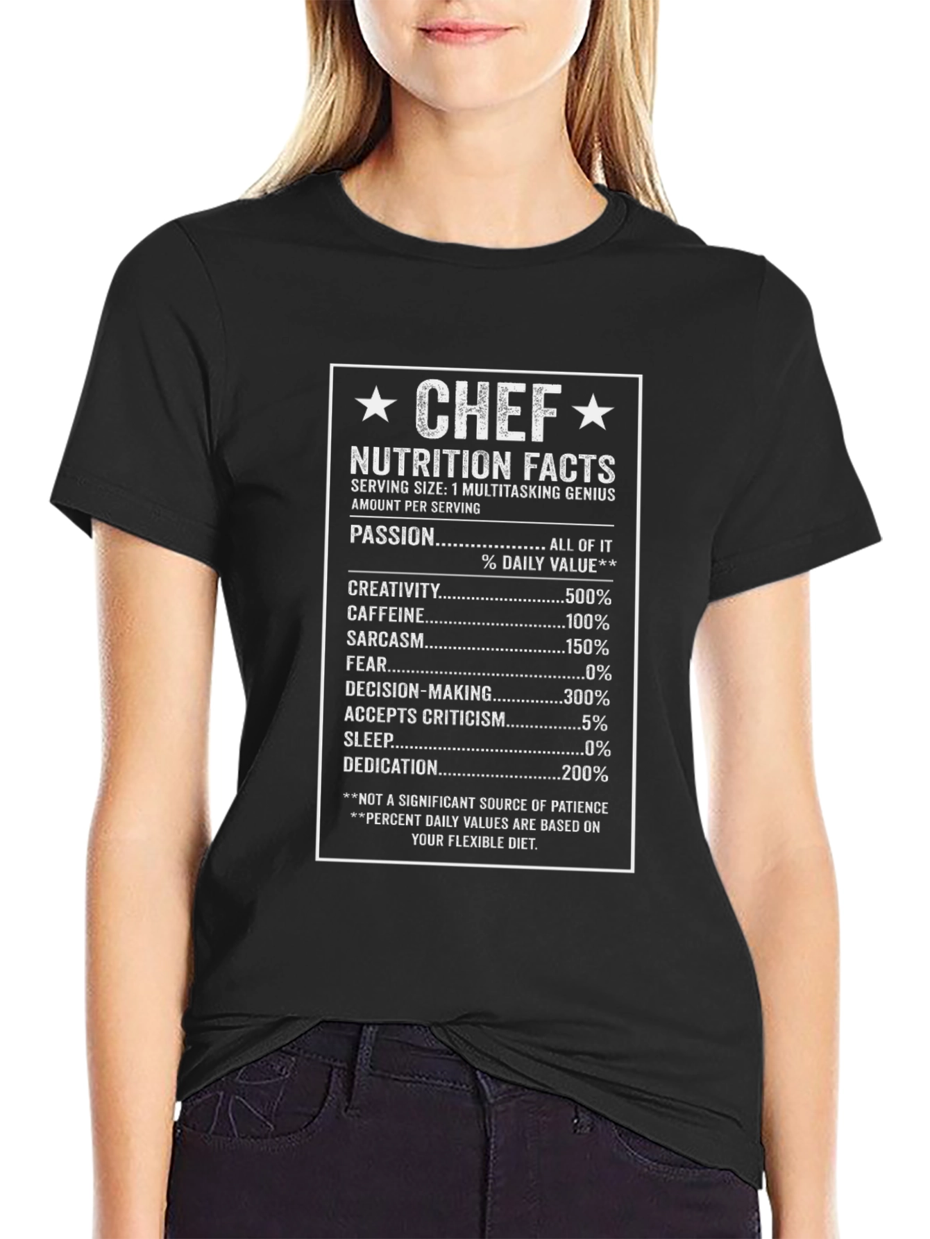 Chef Nutrition Facts Funny T-Shirt