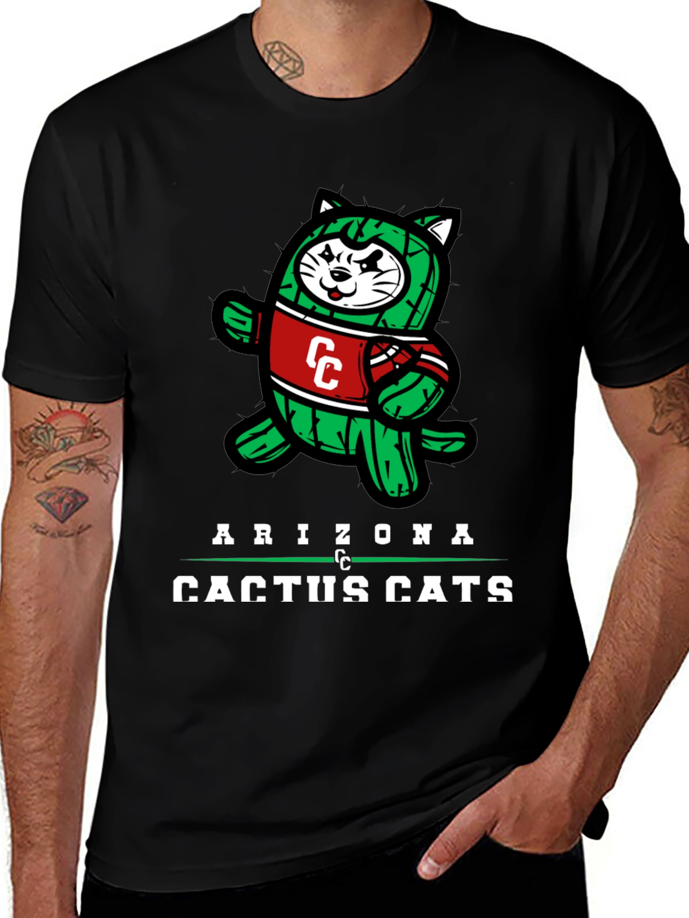 Arizona Cactus Cats Graphic T-Shirt