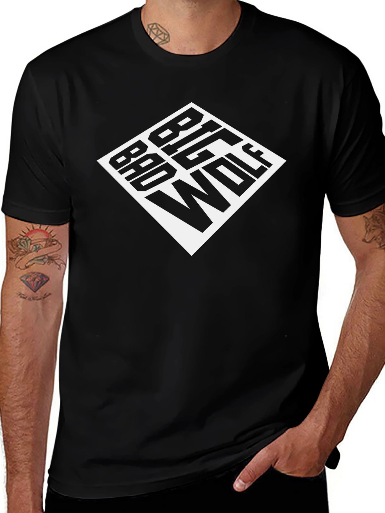 Big Bad Wolf Graphic Tee - Black Cotton T-Shirt