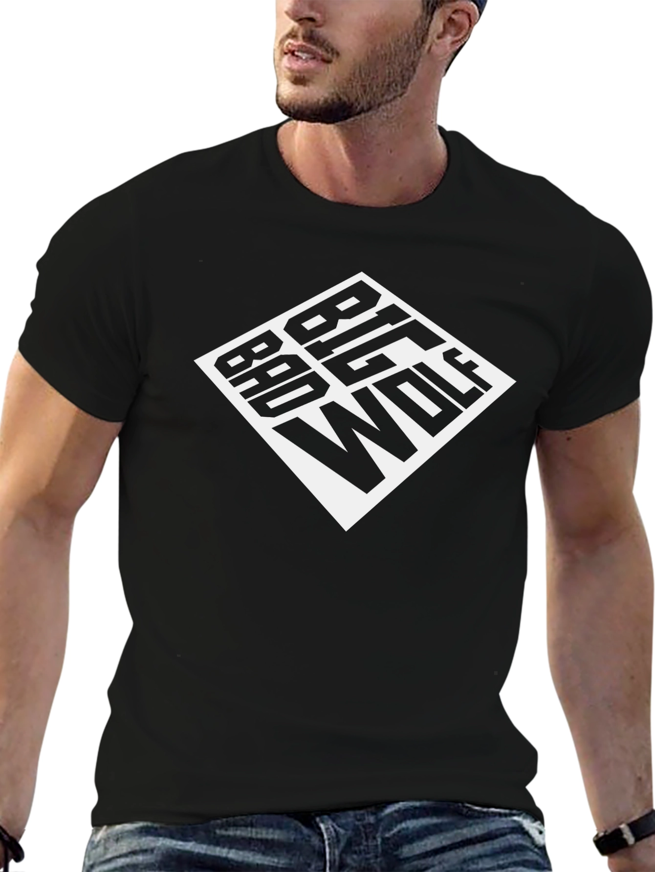 Big Bad Wolf Graphic Tee - Black Cotton T-Shirt