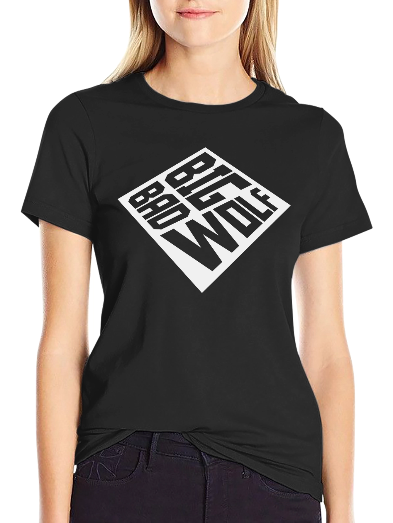 Big Bad Wolf Graphic Tee - Black Cotton T-Shirt