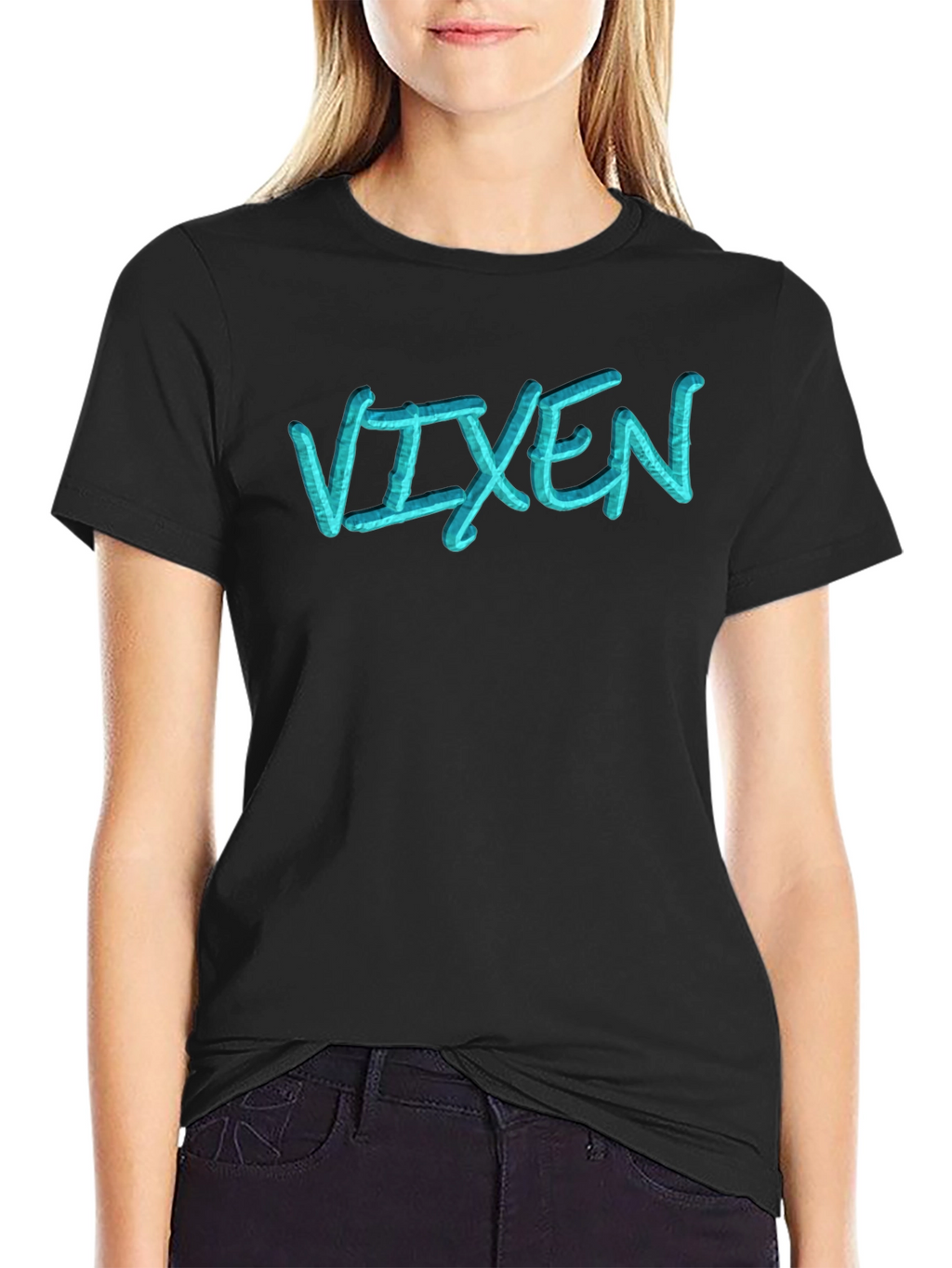 Vixen Black T-Shirt - Stylish Graphic Tee