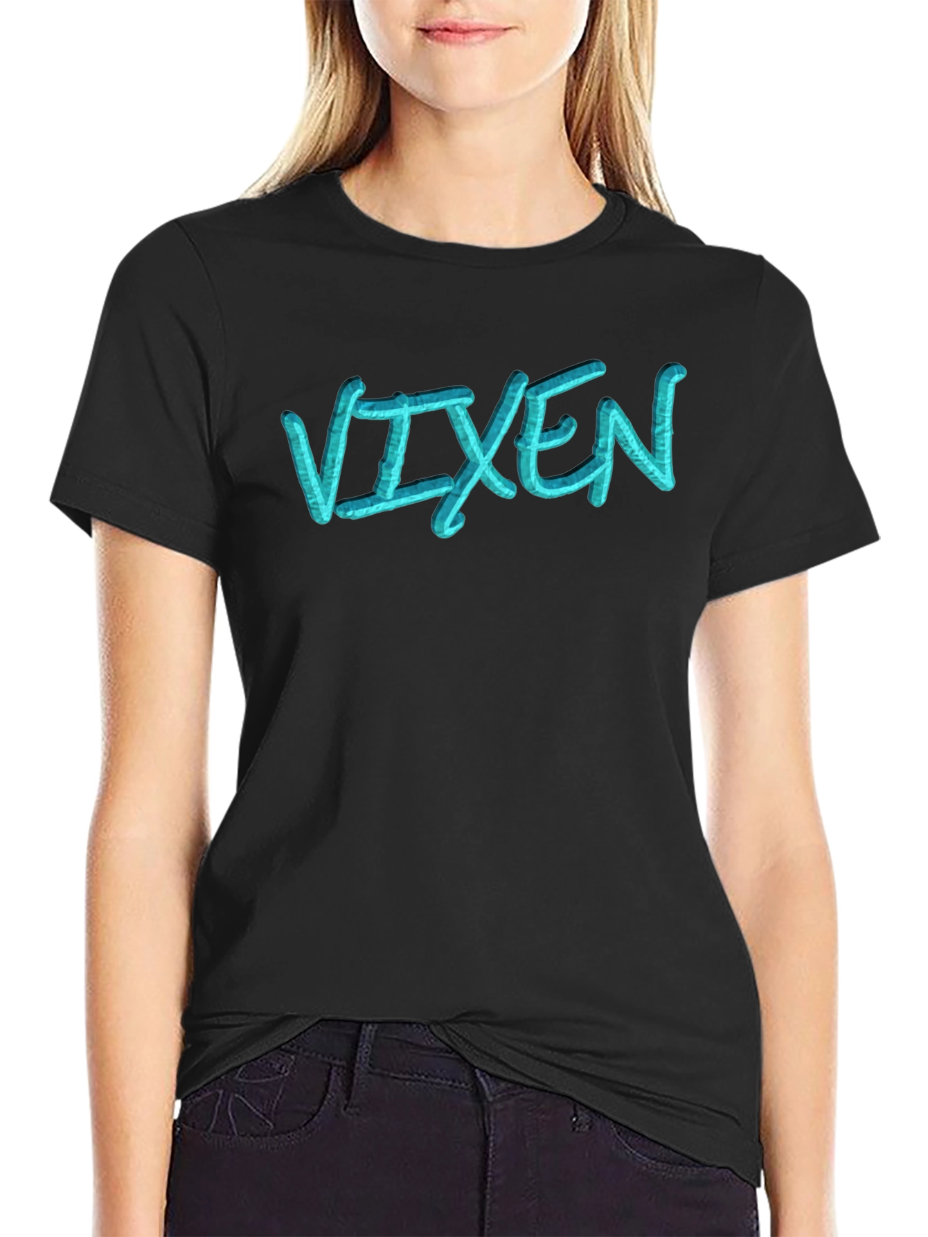 Vixen Black T-Shirt - Stylish Graphic Tee