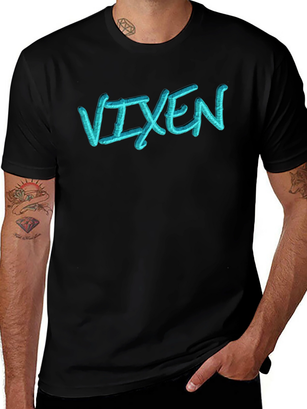 Vixen Black T-Shirt - Stylish Graphic Tee