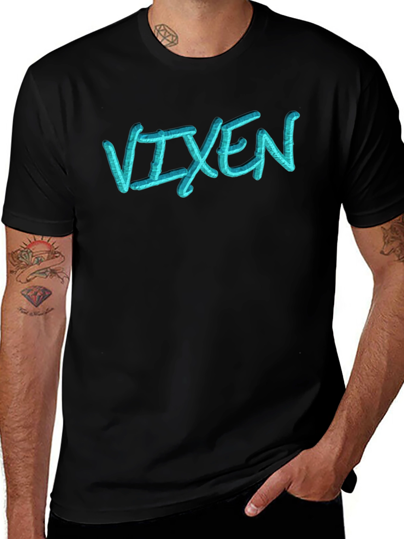 Vixen Black T-Shirt - Stylish Graphic Tee
