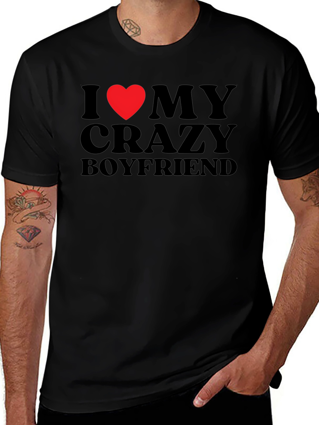 I Heart My Crazy Boyfriend Graphic T-Shirt