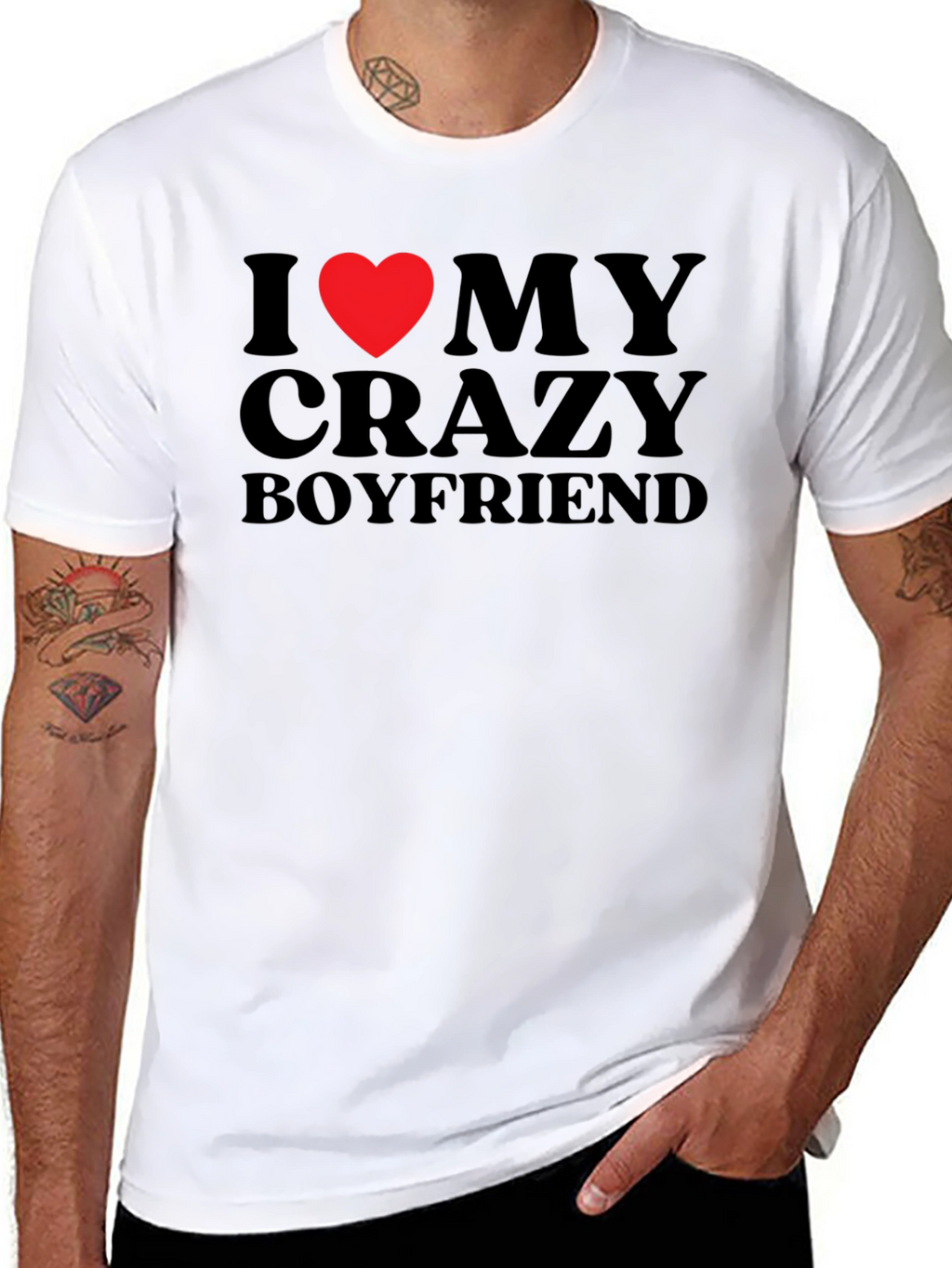 I Heart My Crazy Boyfriend Graphic T-Shirt