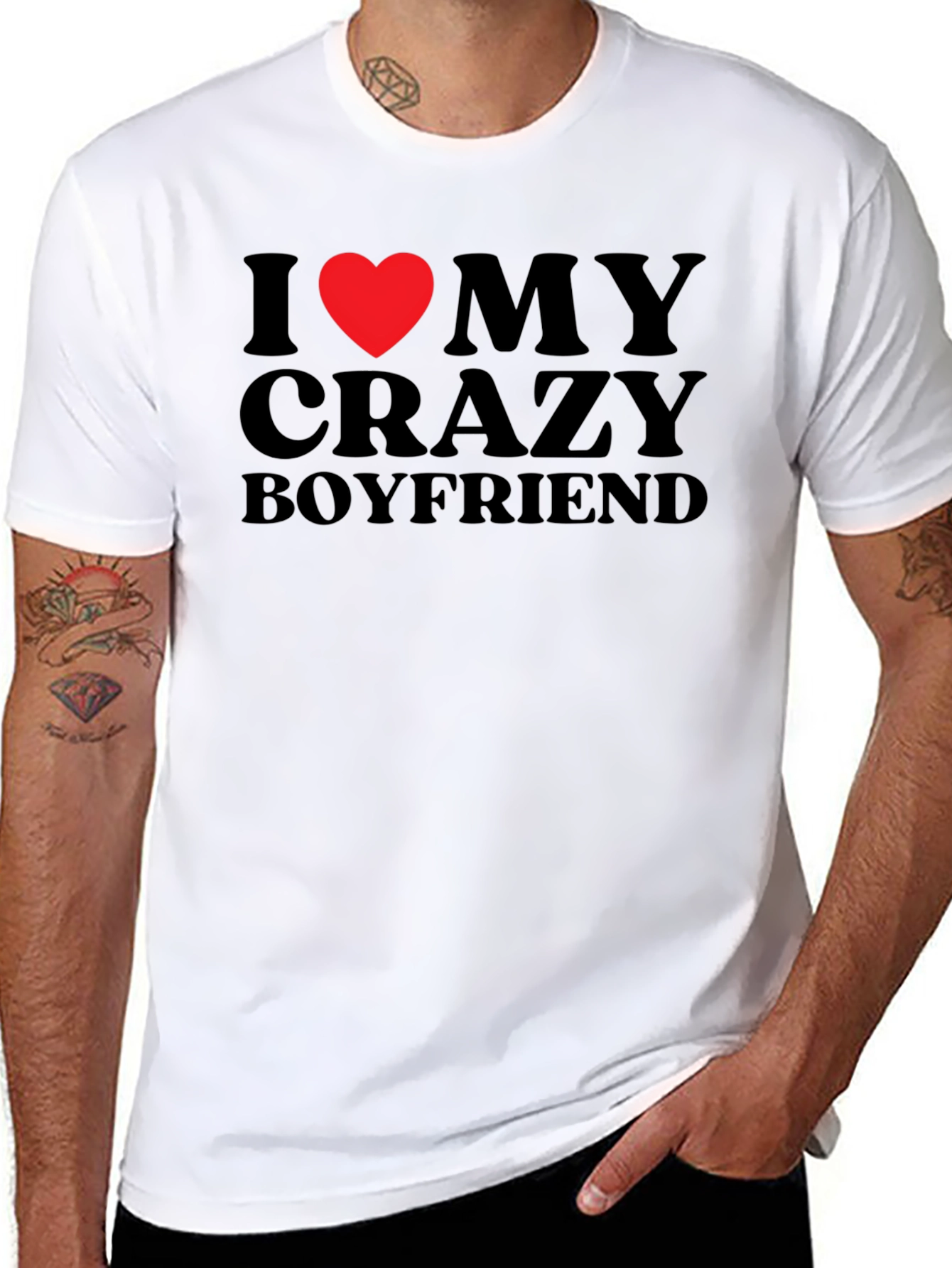 I Heart My Crazy Boyfriend Graphic T-Shirt