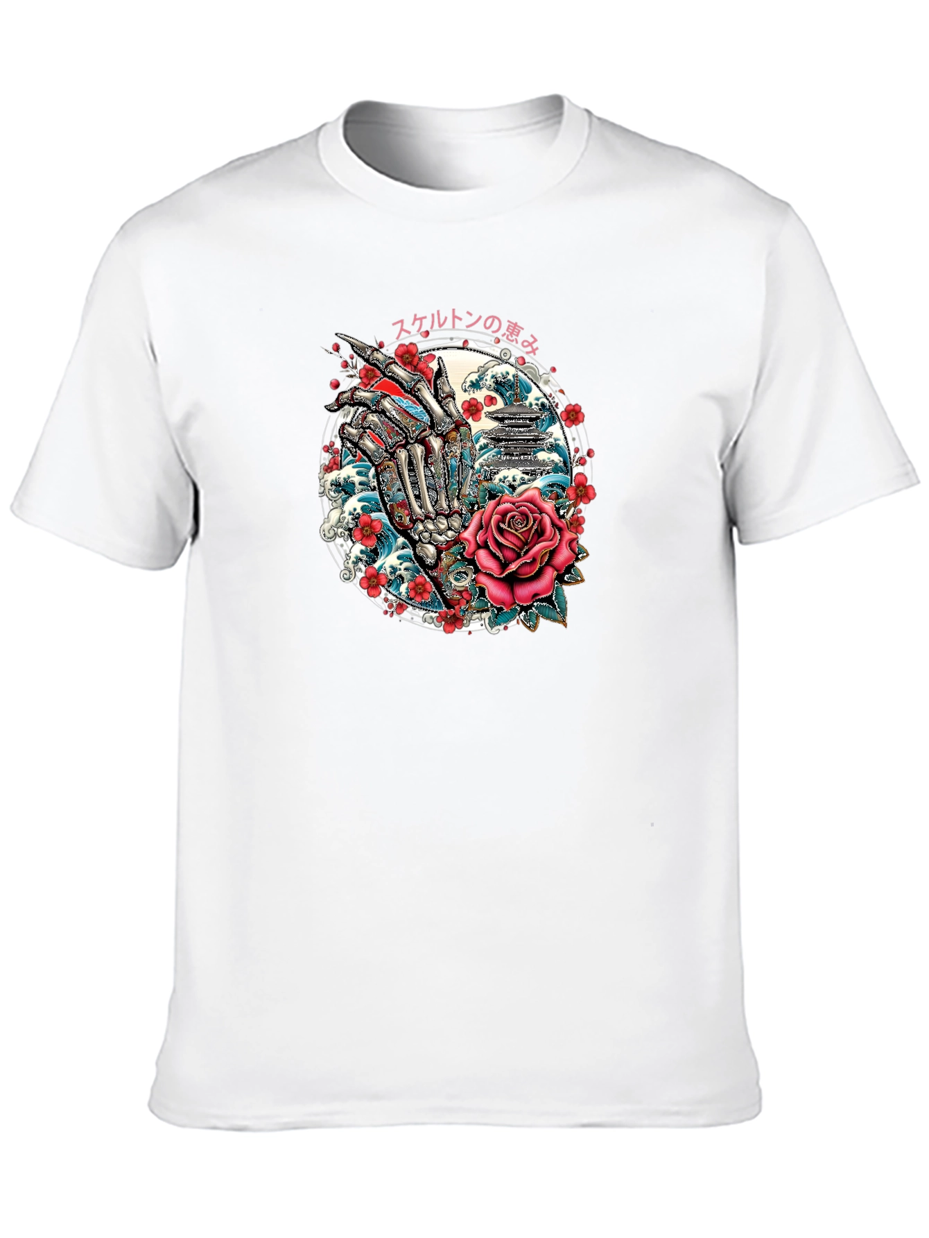 Skeleton Hand Rose Graphic Tee