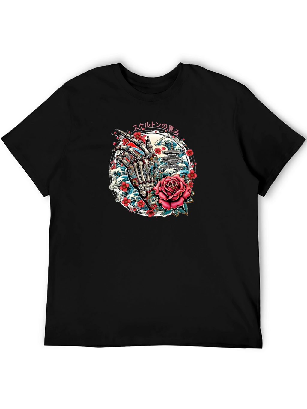 Skeleton Hand Rose Graphic Tee