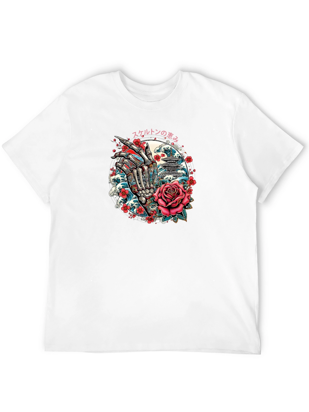 Skeleton Hand Rose Graphic Tee