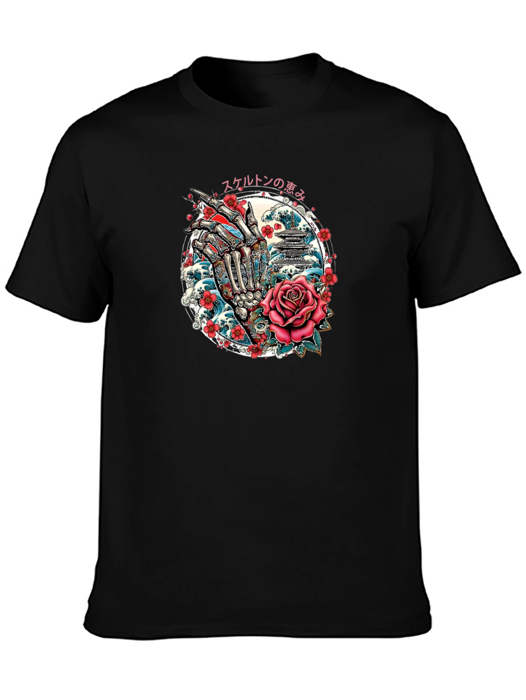 Skeleton Hand Rose Graphic Tee