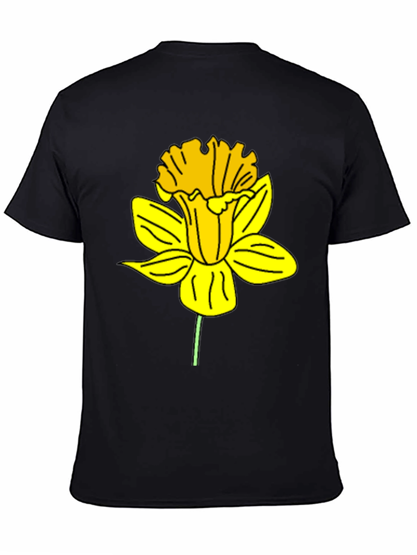 Daffodil Graphic Print Black T-Shirt