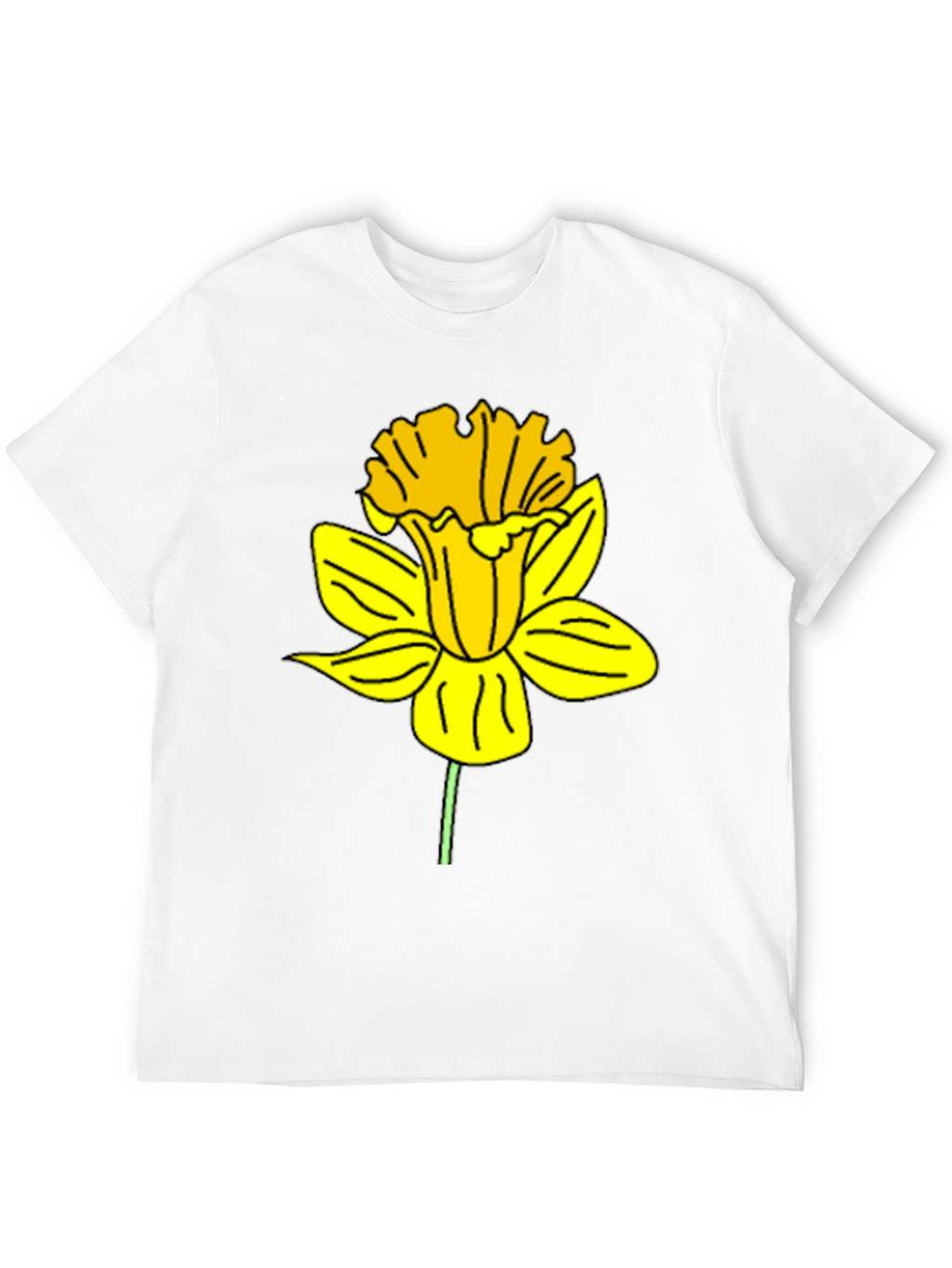 Daffodil Graphic Print Black T-Shirt