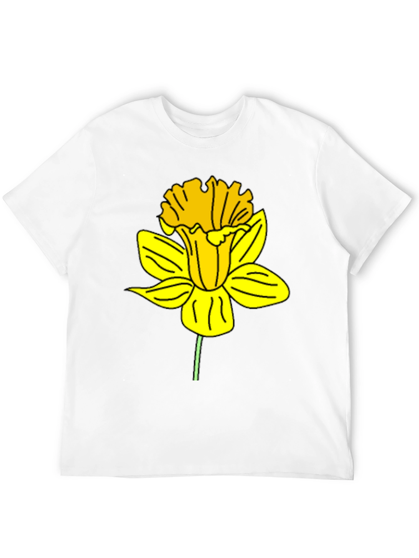 Daffodil Graphic Print Black T-Shirt