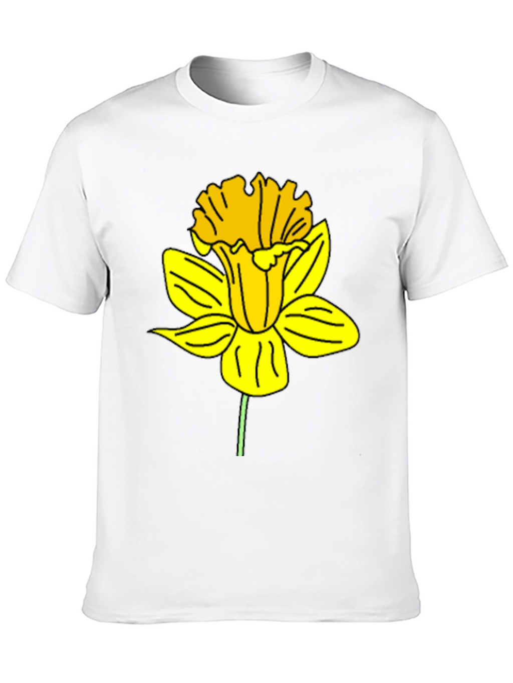 Daffodil Graphic Print Black T-Shirt