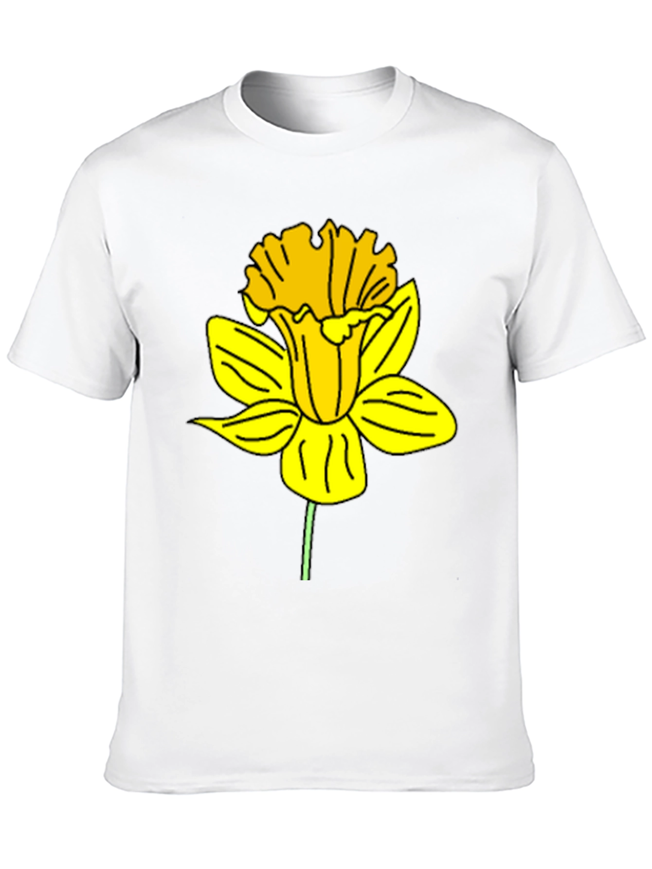 Daffodil Graphic Print Black T-Shirt