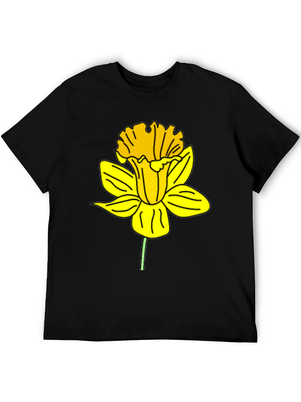 Daffodil Graphic Print Black T-Shirt