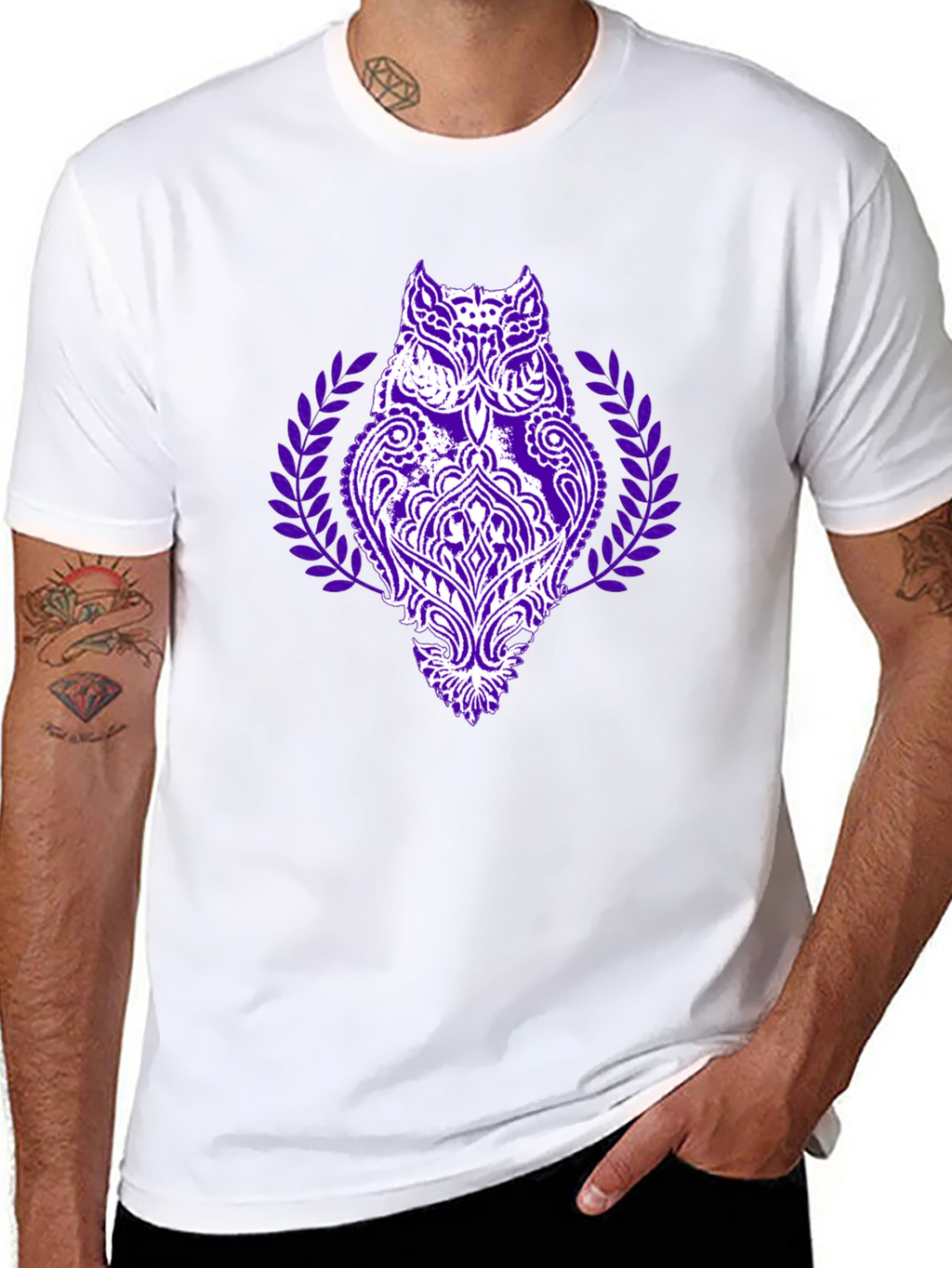Owl Mandala Black Graphic Tee