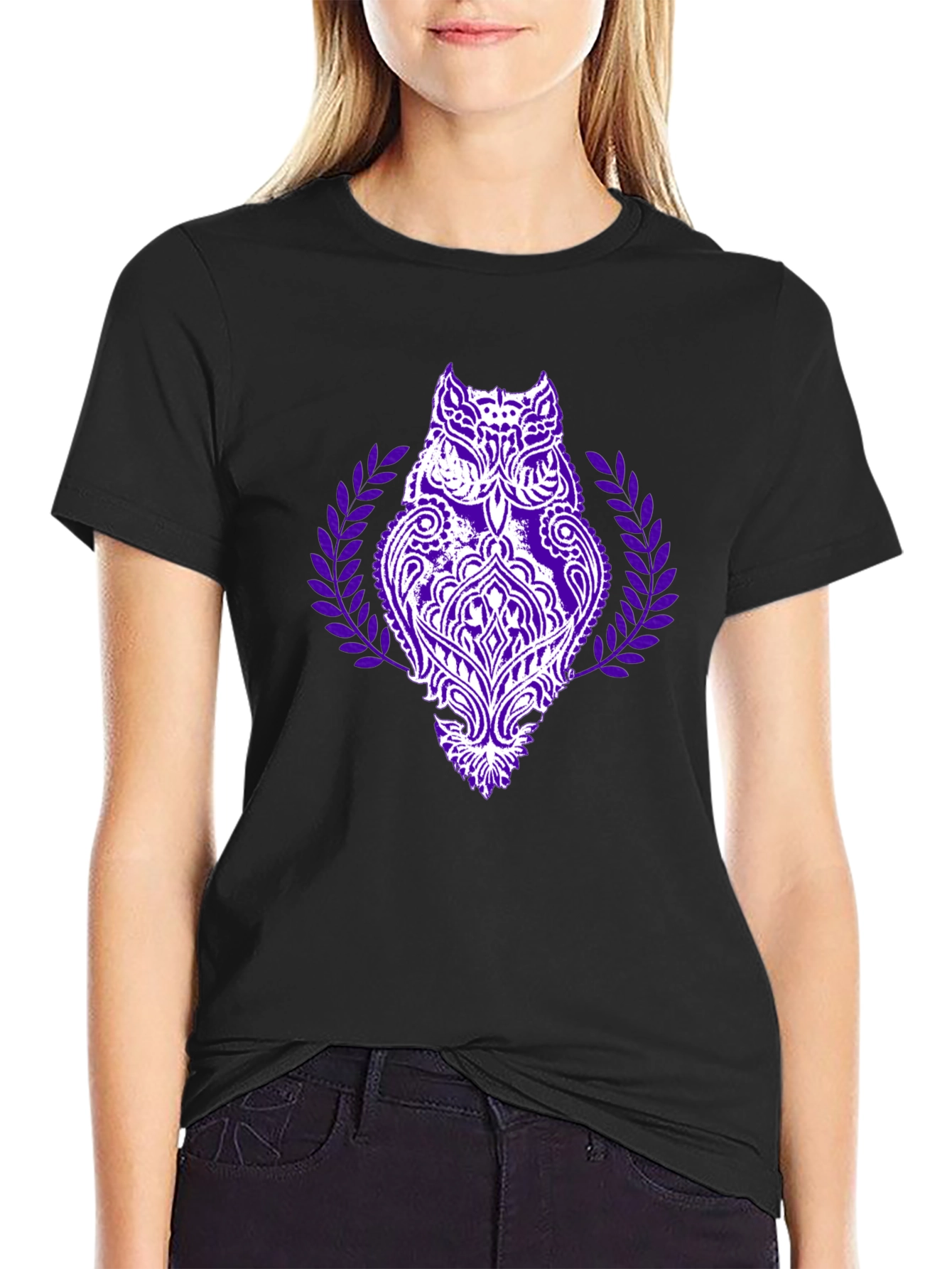 Owl Mandala Black Graphic Tee