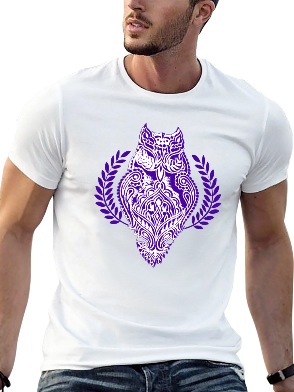 Owl Mandala Black Graphic Tee