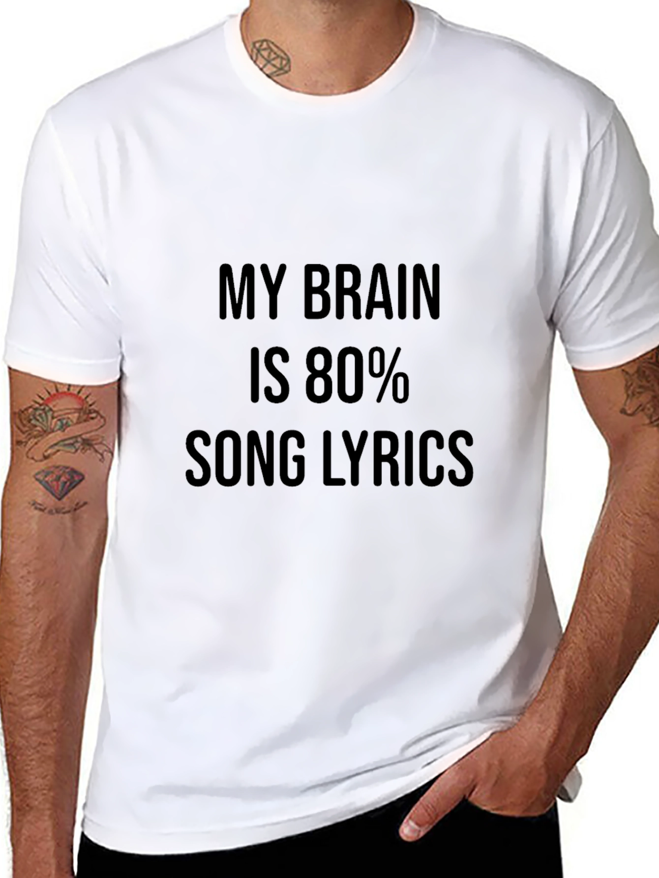 My Brain Is 80% Song Lyrics Graphic Tee