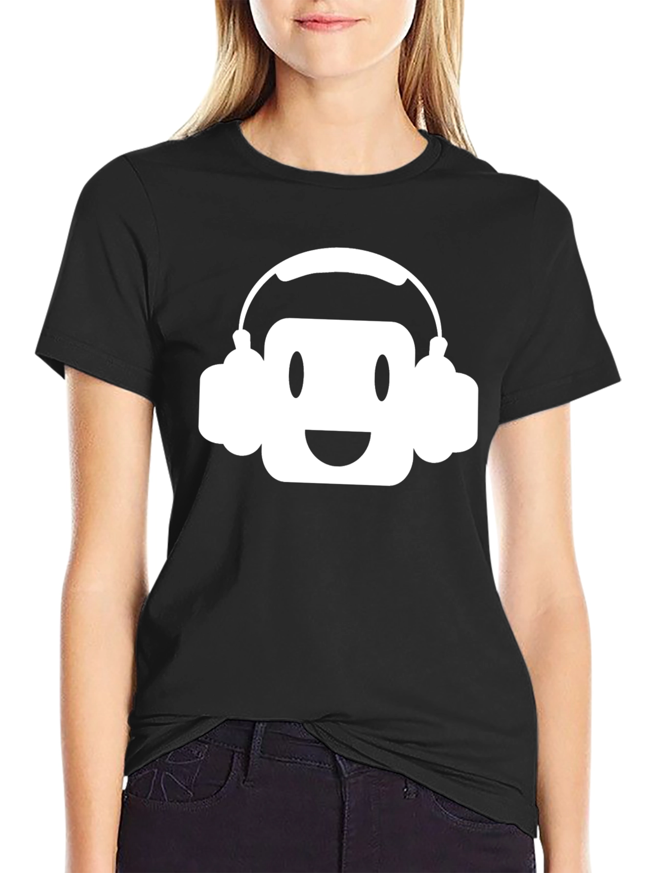 DJ Emoji Graphic Tee - Black Cotton T-Shirt