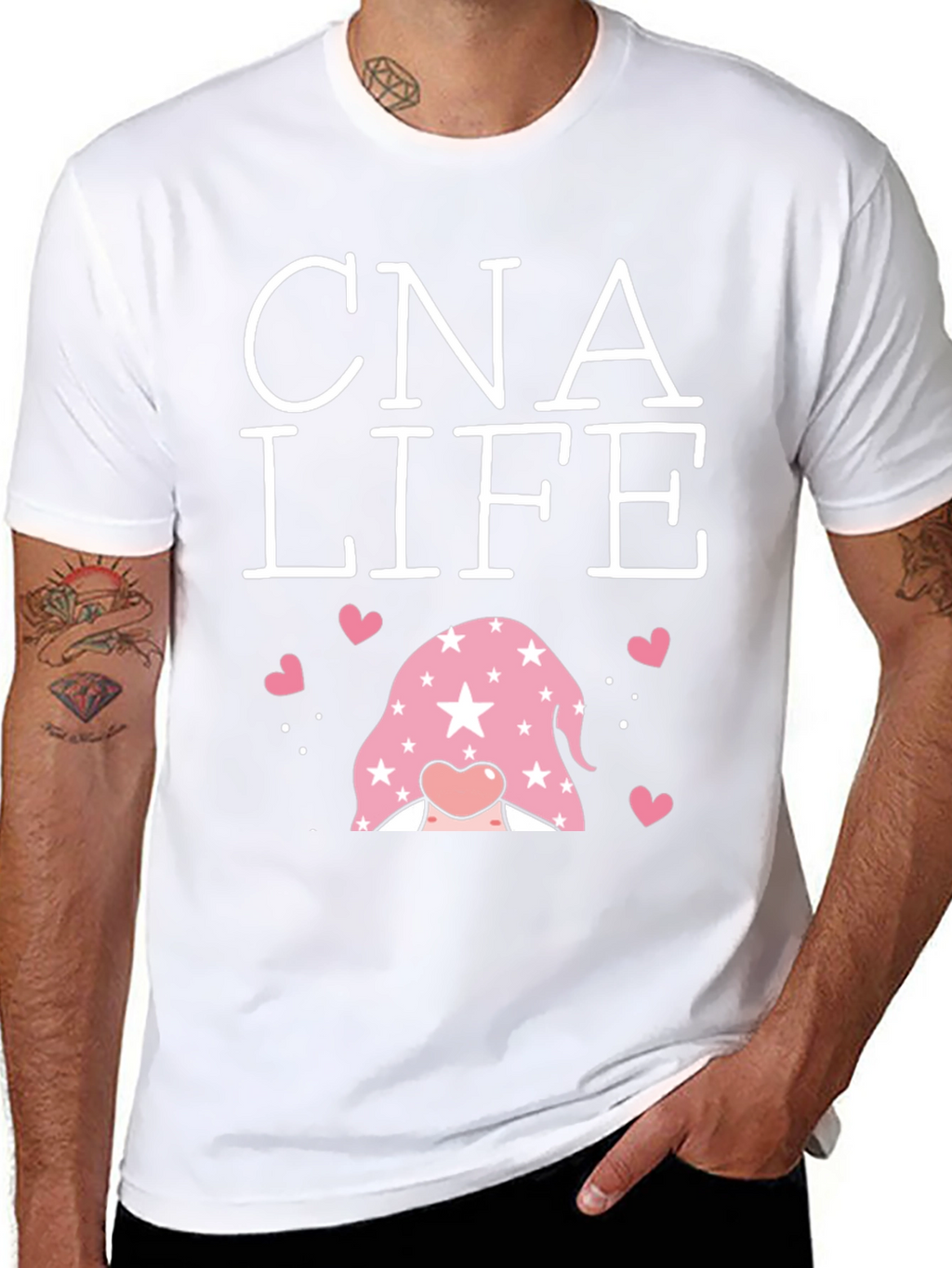 CNA Life Gnome Heart T-Shirt - Black