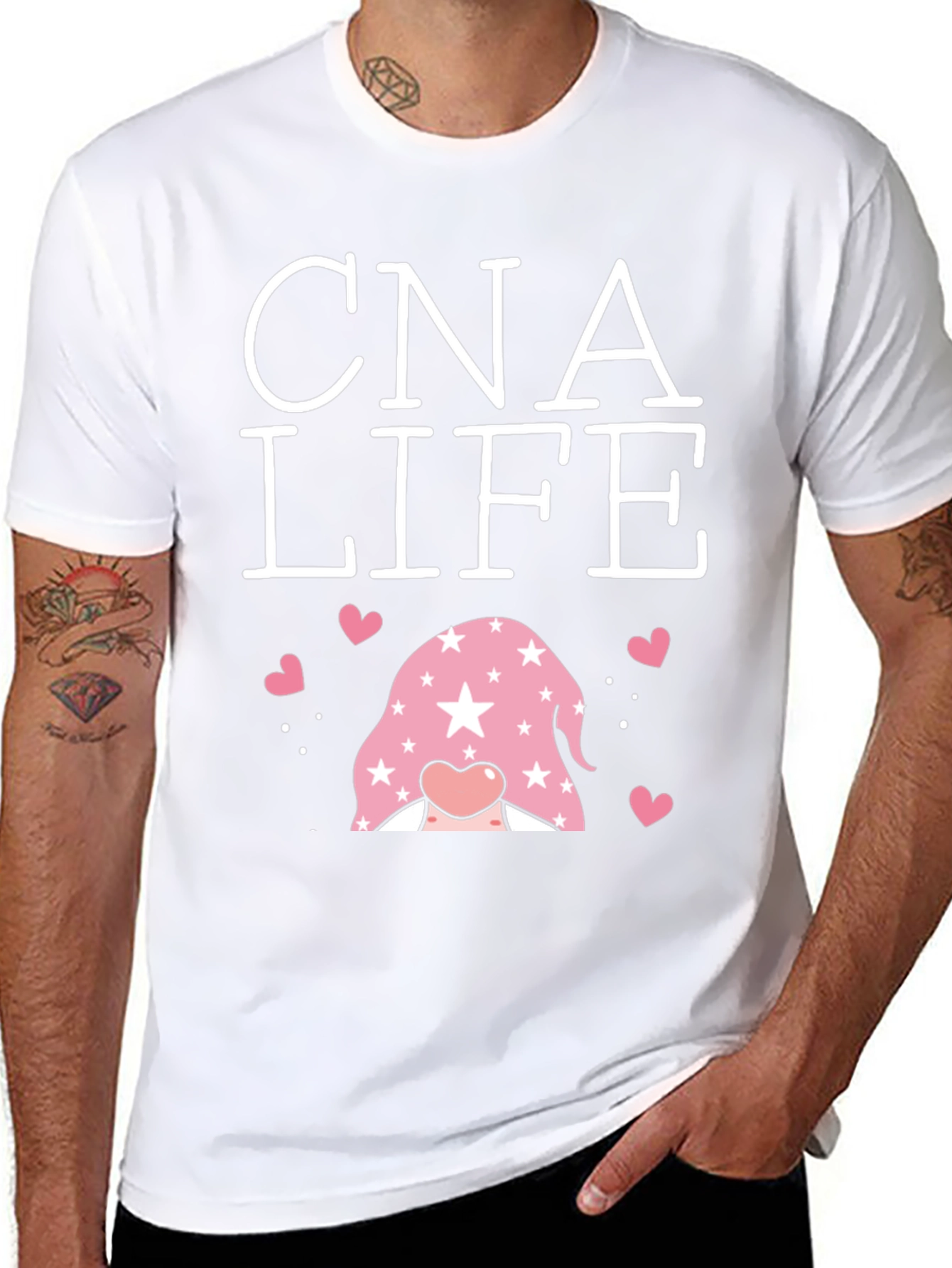 CNA Life Gnome Heart T-Shirt - Black